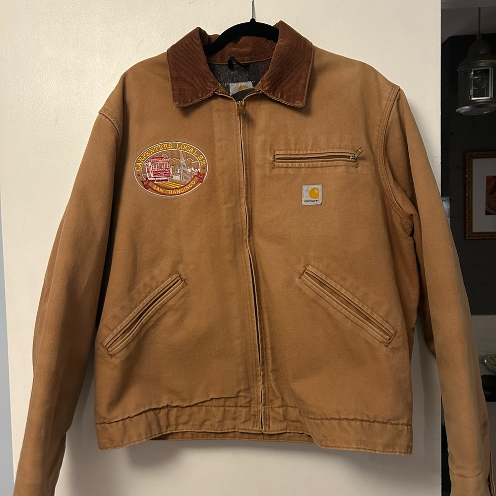 Carhartt Dteroit Jacket - Brown With Patch - image 1